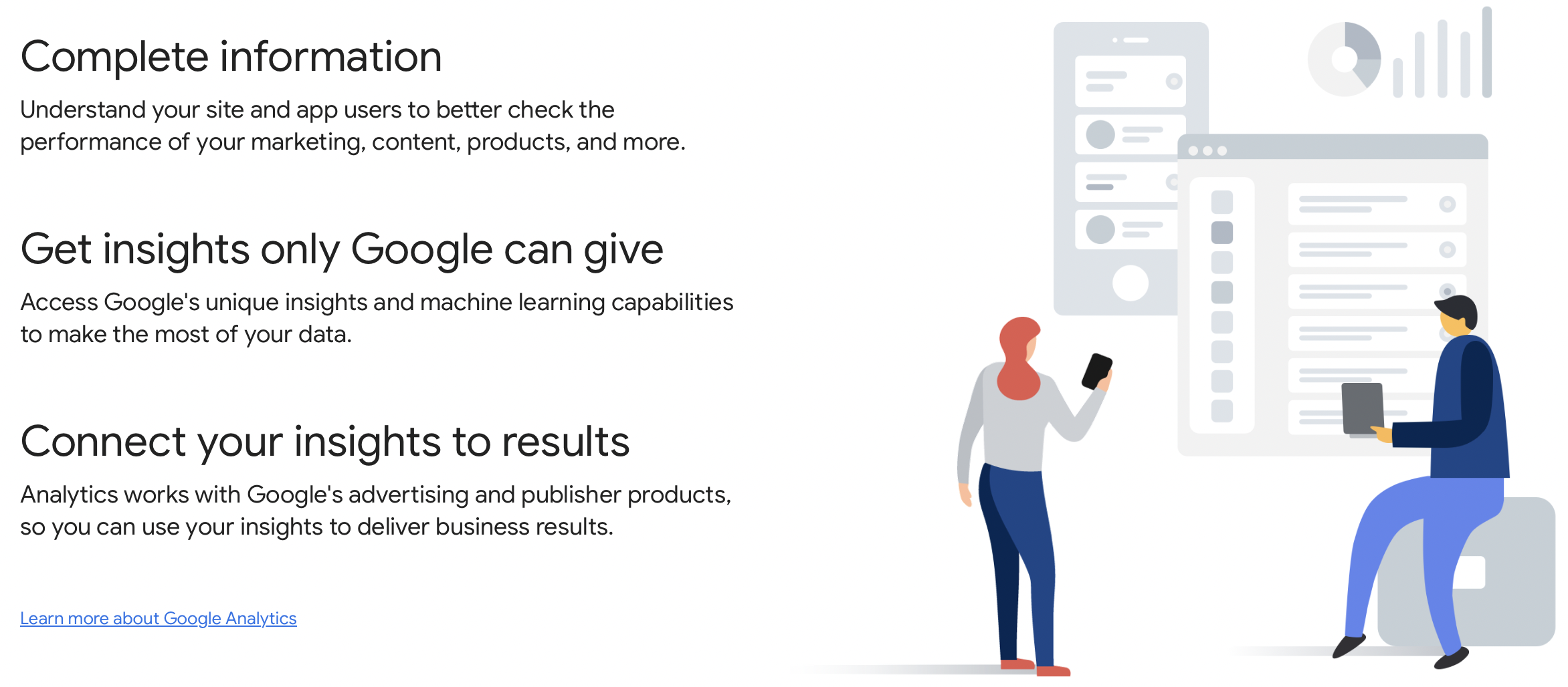 Google analytics page
