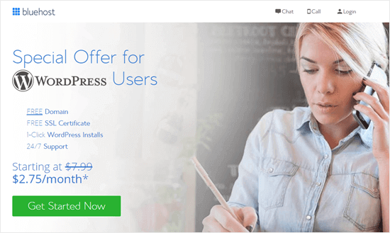 Bluehost special offer for WPBeginner readers