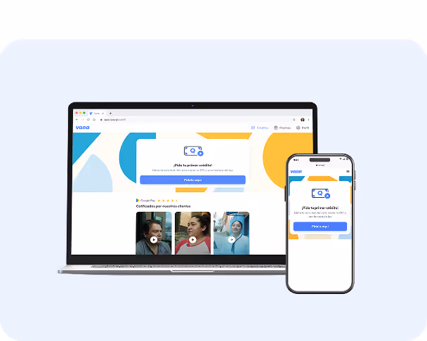 créditos vana desde la web y desde nuestra aplicación móvil Android