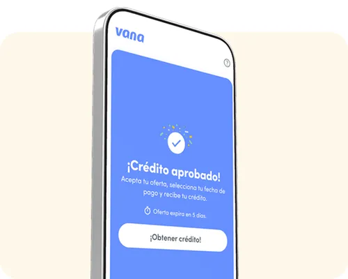 Crédito aprobado con vana. Préstamos desde la web