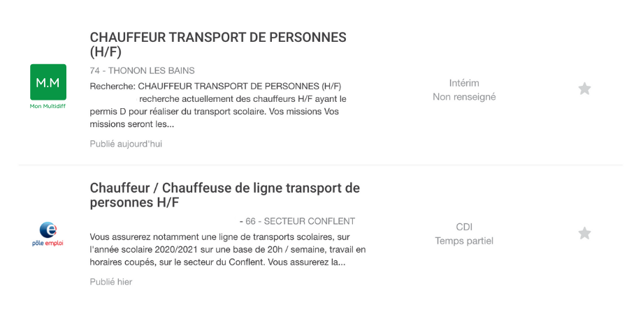 Deux offres d'emploi