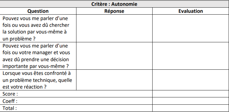 extrait de trame d'entretien