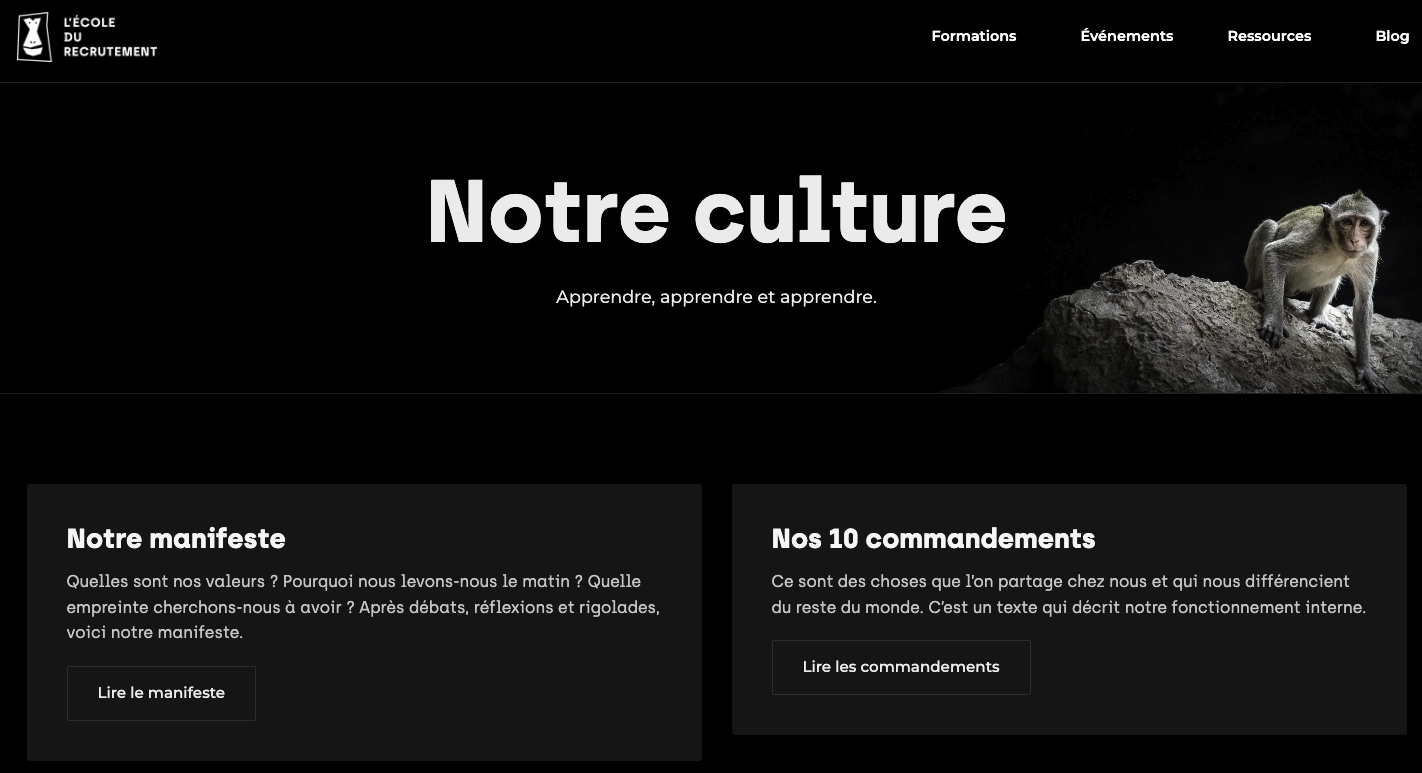 culture d'entreprise Ecole du Recrutement