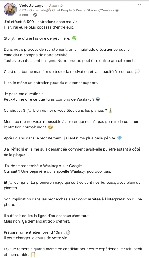 Post de Violette Léger