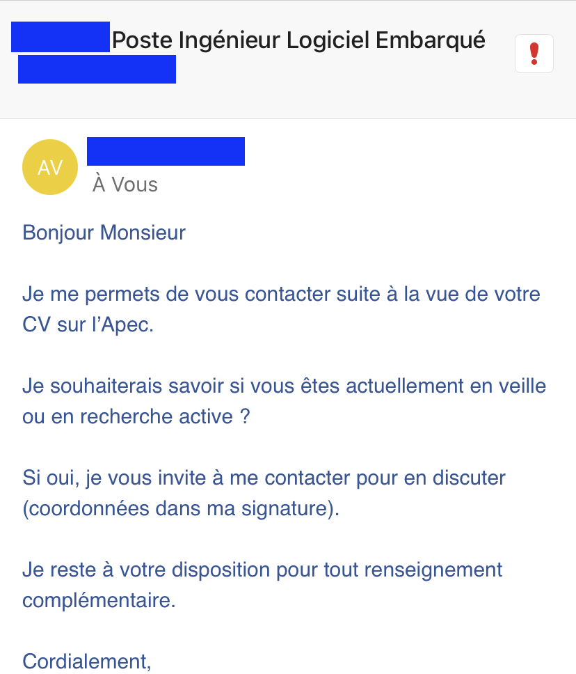 exemple de message d'approche trop impersonnel et peu engageant