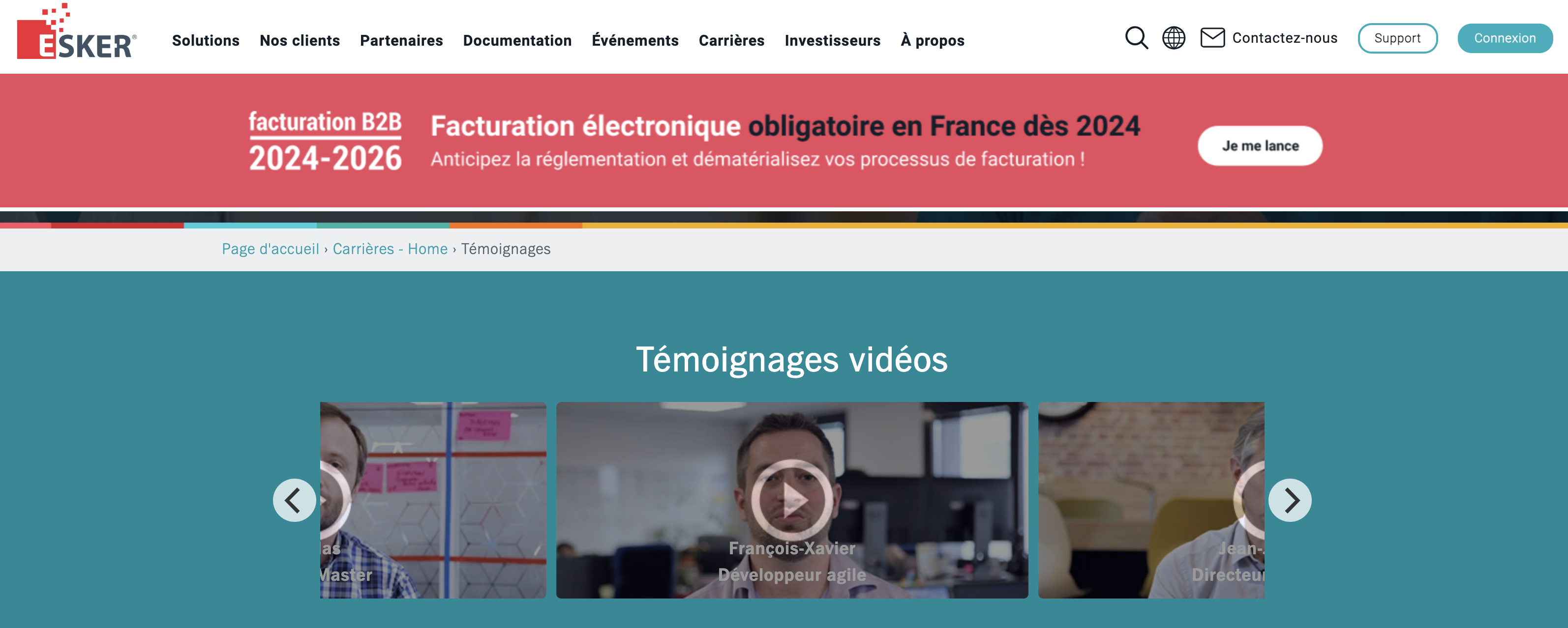 exemple de site d'une entreprise avec des témoignages collaborateurs