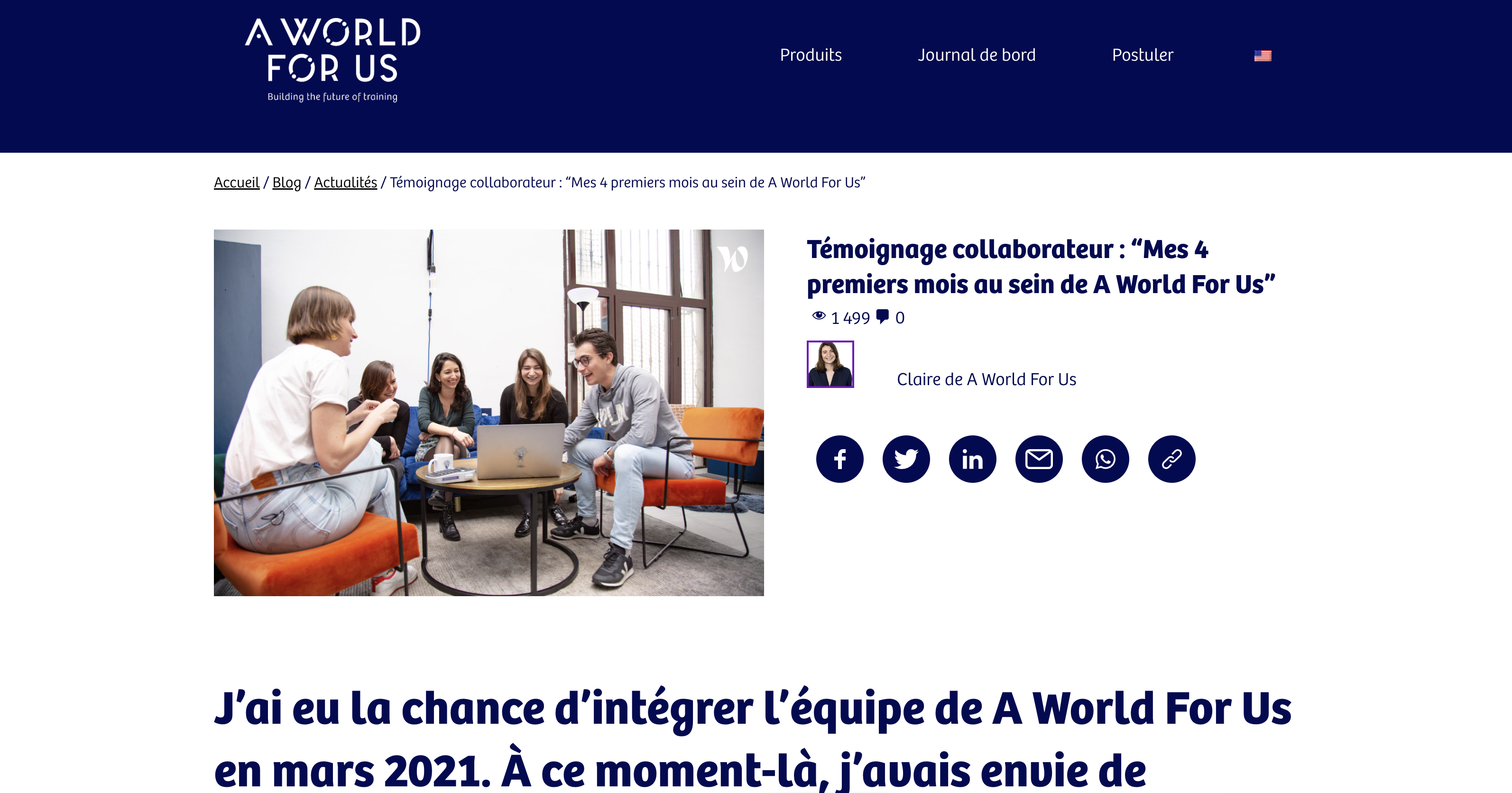 exemple de témoignage d'un collaborateur en entreprise