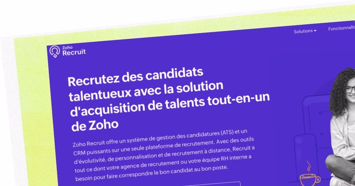 Image du site de Zoho recruit