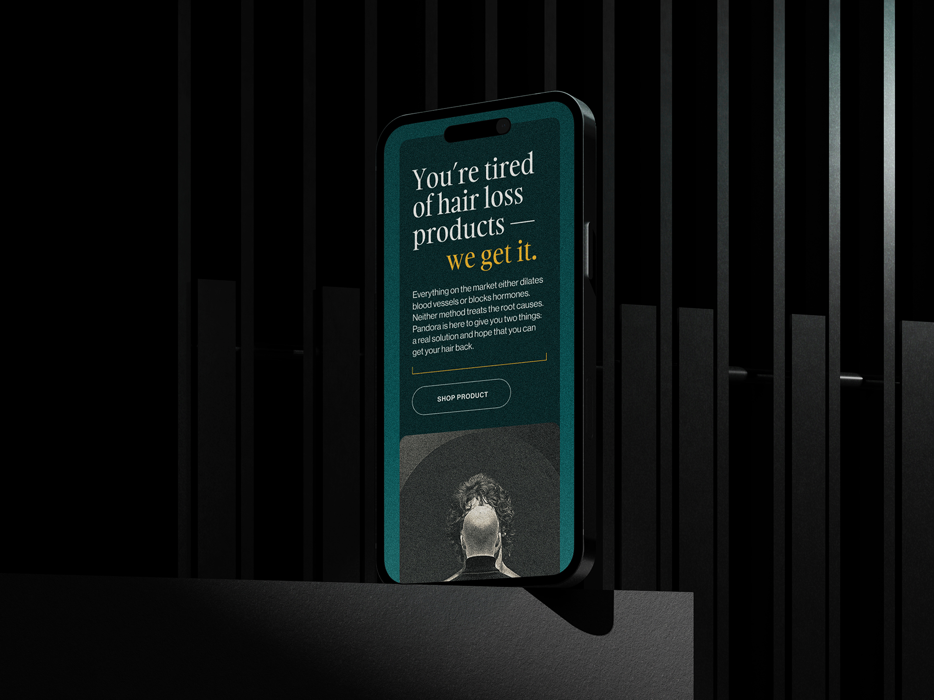 A smartphone displays the Pandora website