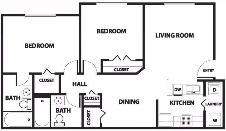 2 Bedroom Floor Plan