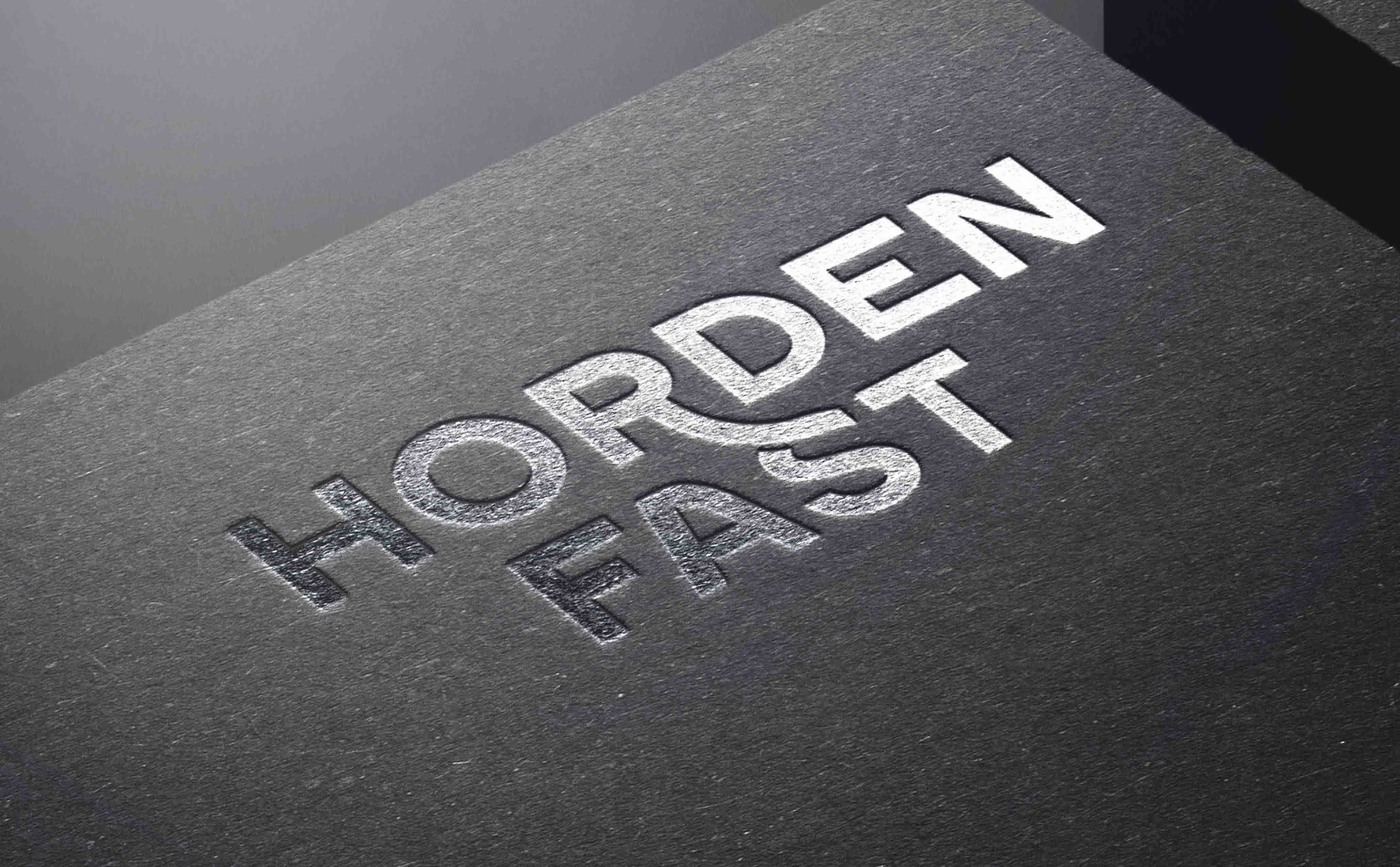 portfolio Ulotte Studio, card Horden Fast mock up logo premium 