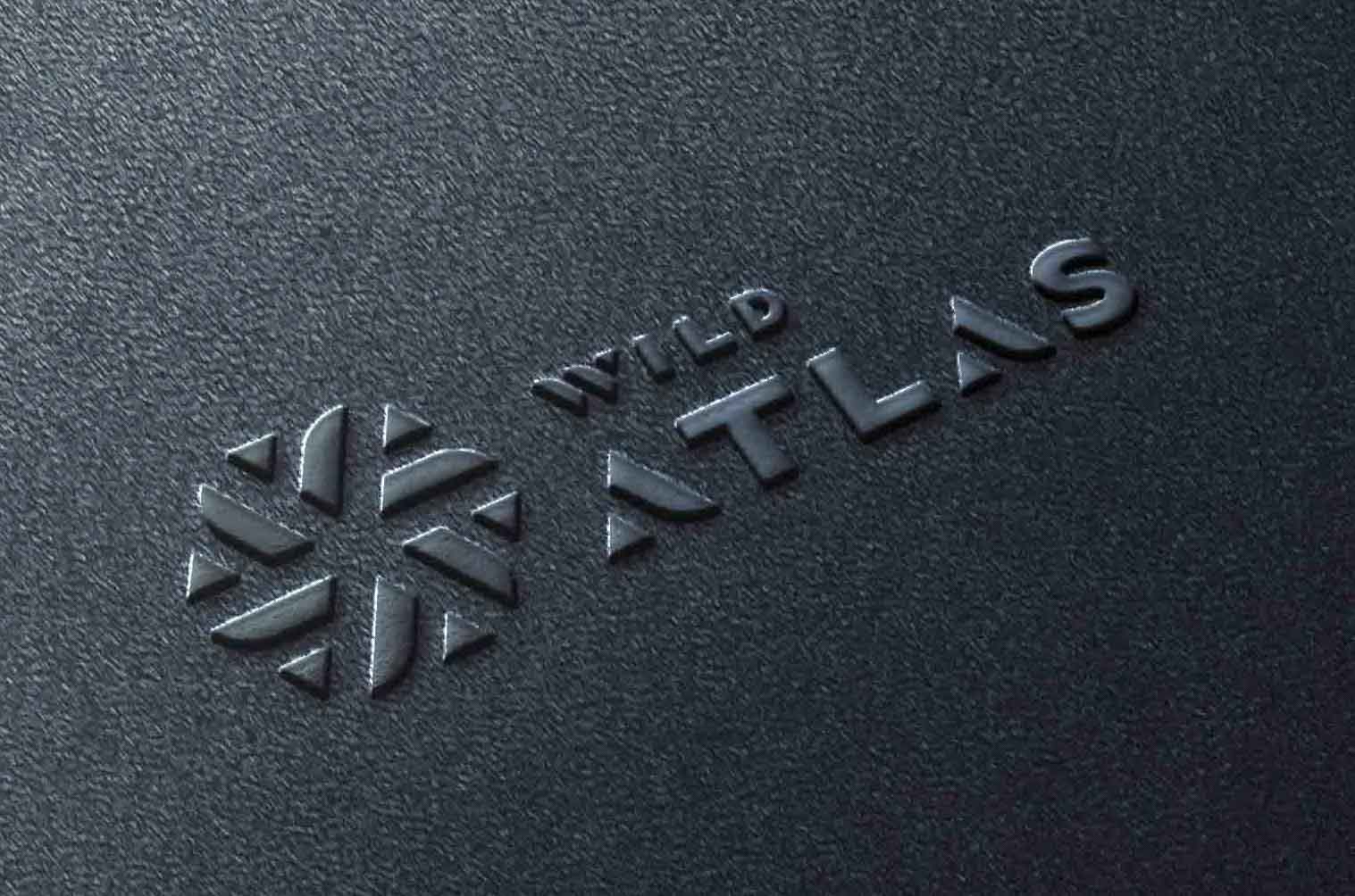 portfolio Ulotte Studio, card Wild Atlas mock up logo premium 