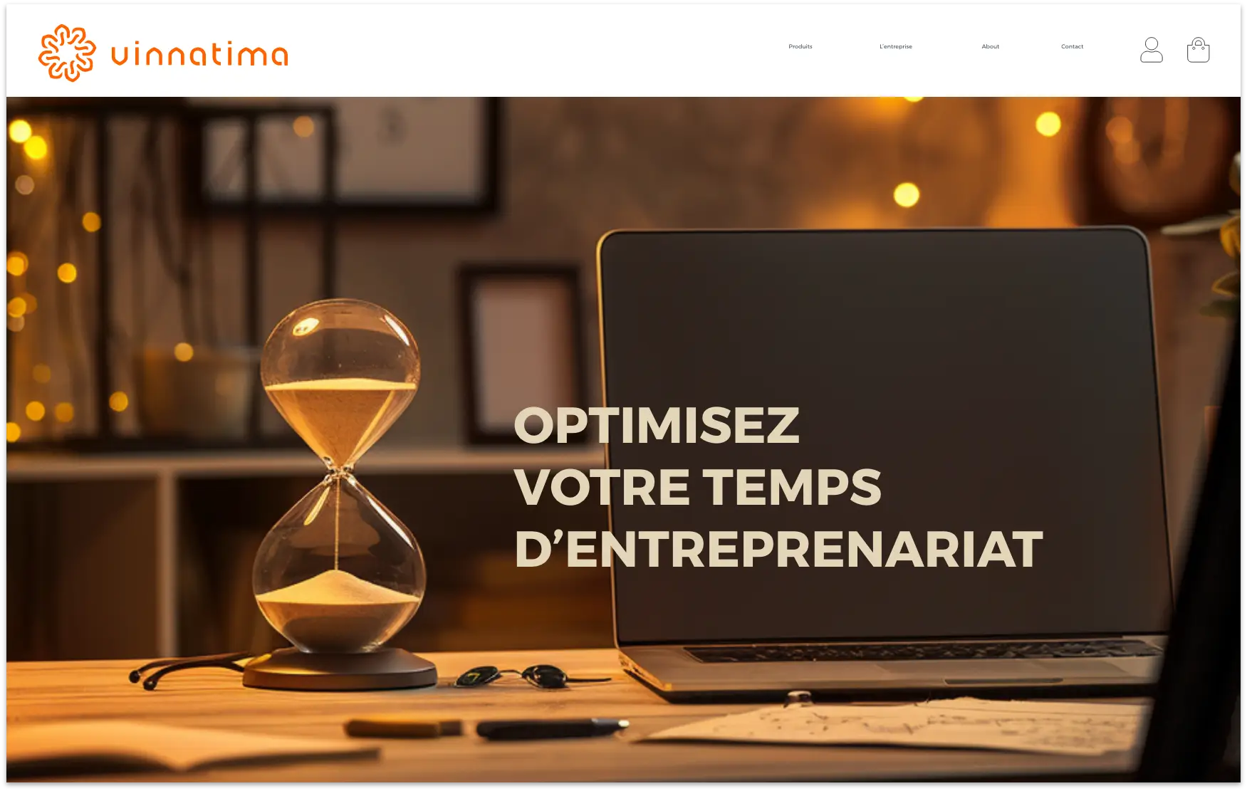 Conception d'interface web cohérente et apaisante pour le projet Vinnatima. - mock up dekstop