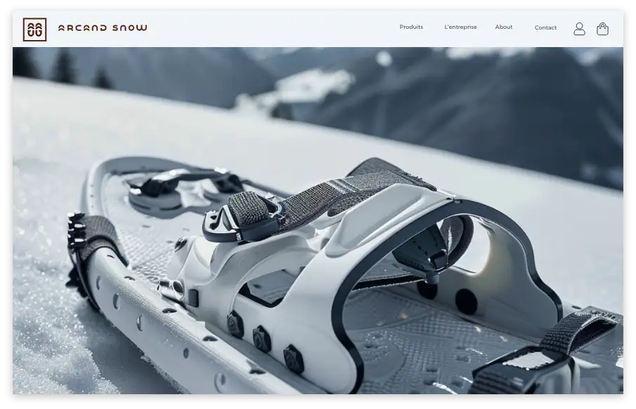 Présentation digitale format desktop du site e-commerce Arcand Snow, conçu par Ulotte.