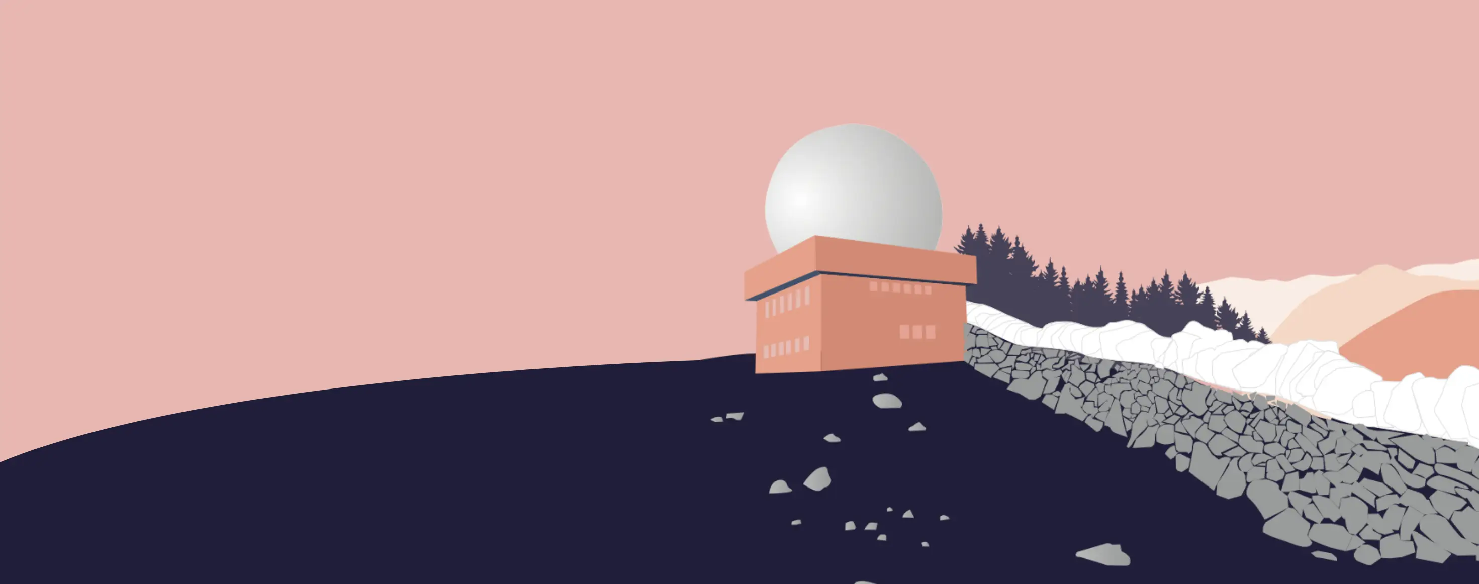 visuel vectorielle moderne la Dôle - Monts Jura - rose - Édition limitée par Fabulotte.