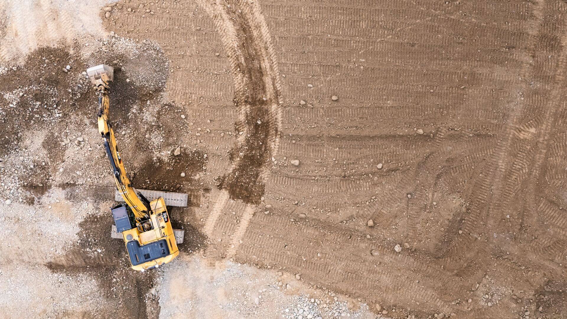 Aerial view of a digger