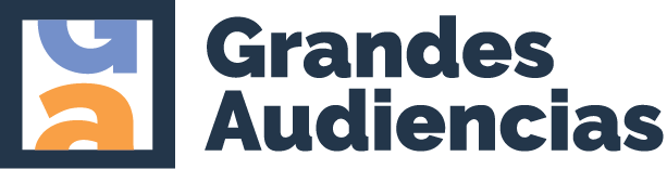 Logotipo de Grandes Audiencias con un símbolo gráfico a la izquierda en color.