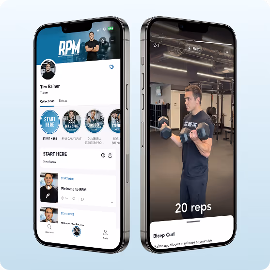 Side by side phones showing screenshots of the app