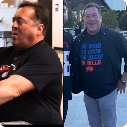 Testimonial photo of before and after