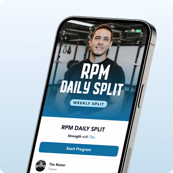 Phone with RPM daily split program screenshot