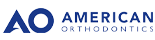 American Orthodontics logo with stylized AO letters in blue.