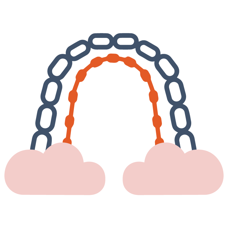 Diagram of teeth with braces on outer teeth and a retainer wire inside the upper arch.