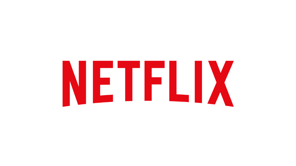 Red Netflix logo text on black background.