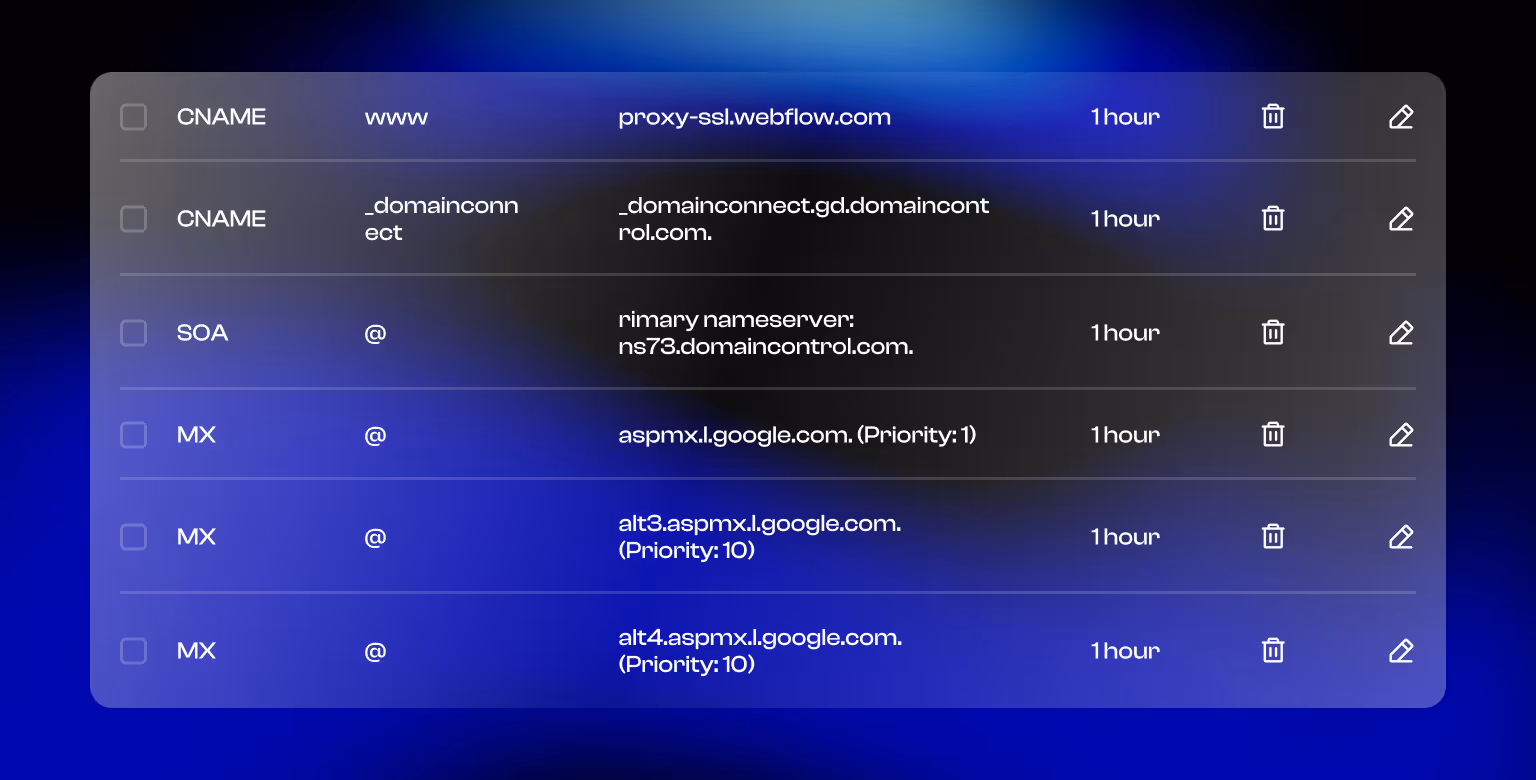 Custom Emails in Webflow | Setting up records