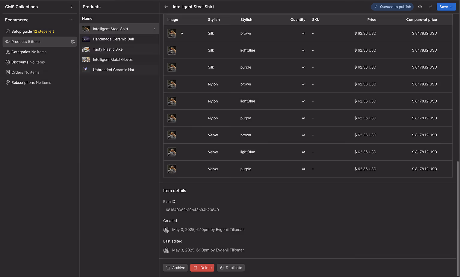 Delete Page in Webflow: eCommerce Page