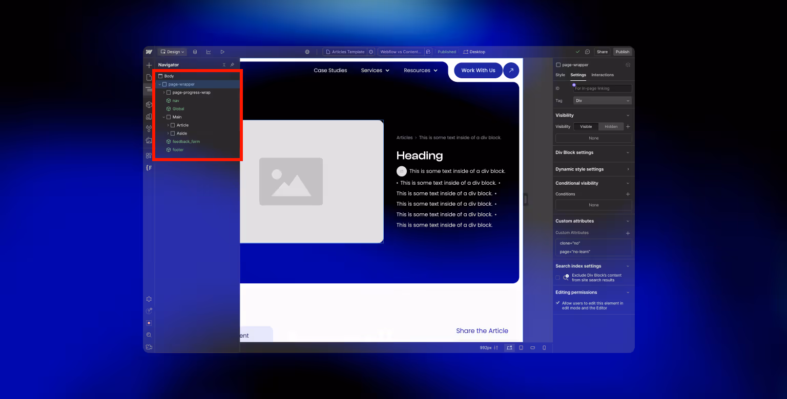 Duplicate CMS Page Structure in Webflow