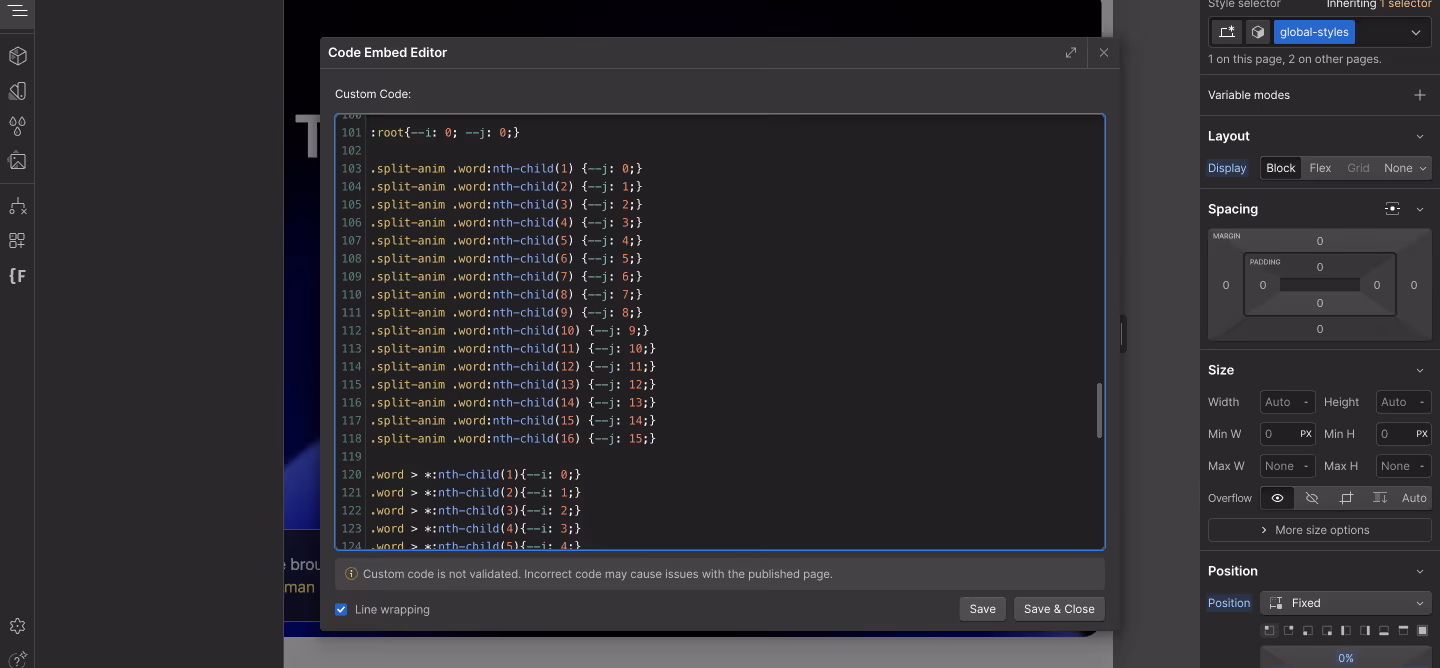 Committing specific elements to variables
