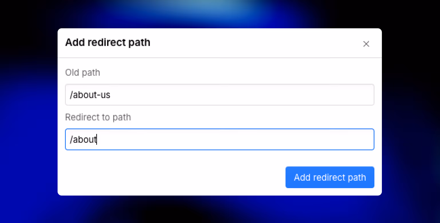 Webflow 301 Redirects: Adding Redirects