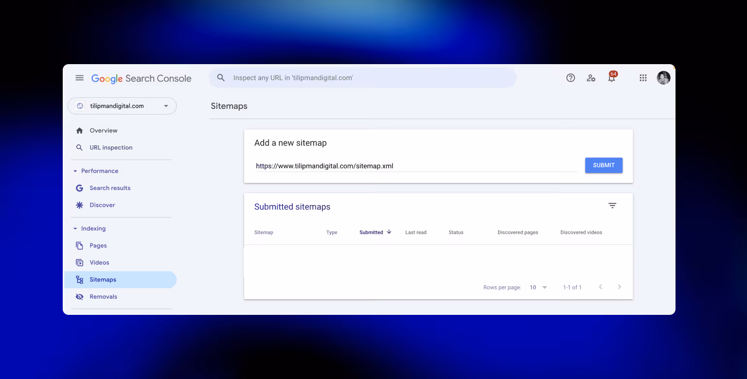 Submitting Webflow sitemap to Google Search Console