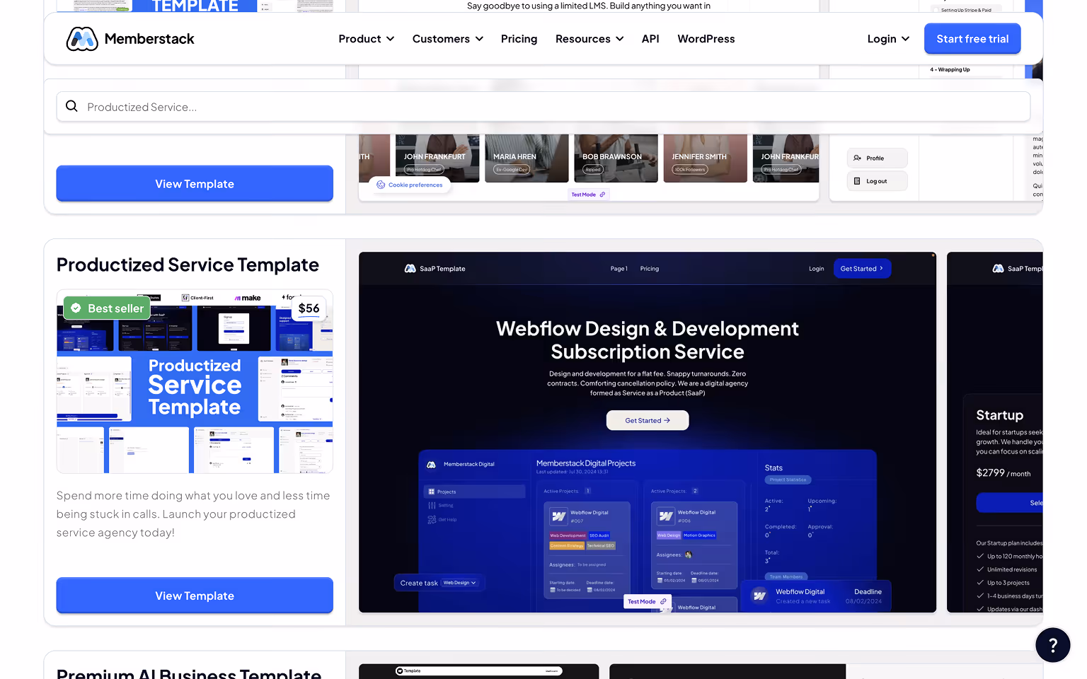 Memberstack Webflow Integration: Productized Service Template