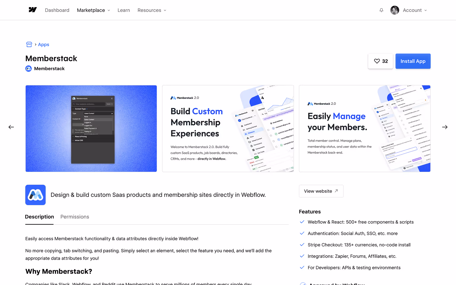 Installing Memberstack App in Webflow
