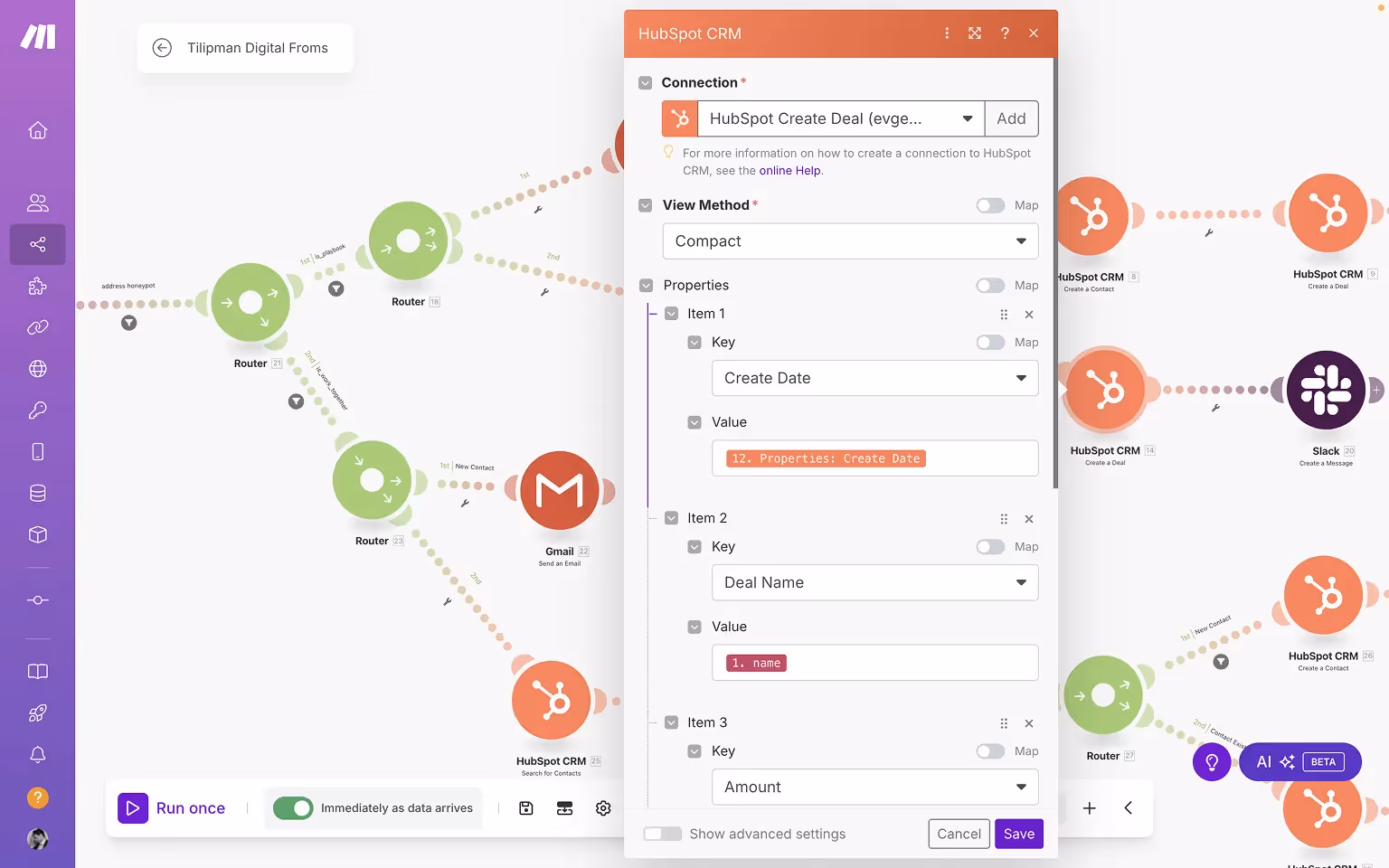 Webflow Hubspot Integration — Make Hubspot Module