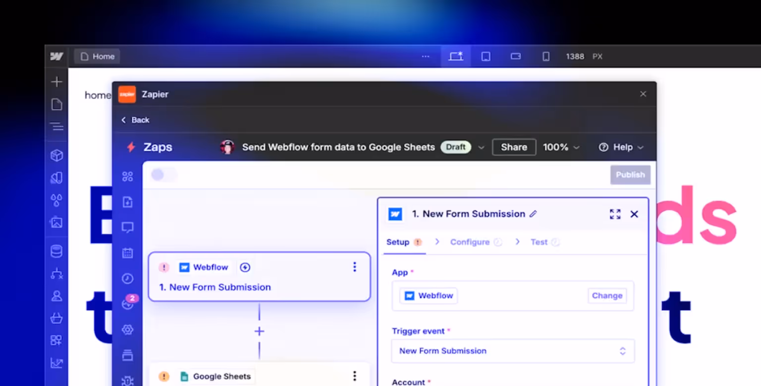 Webflow Zapier Integration: Form Submission Trigger