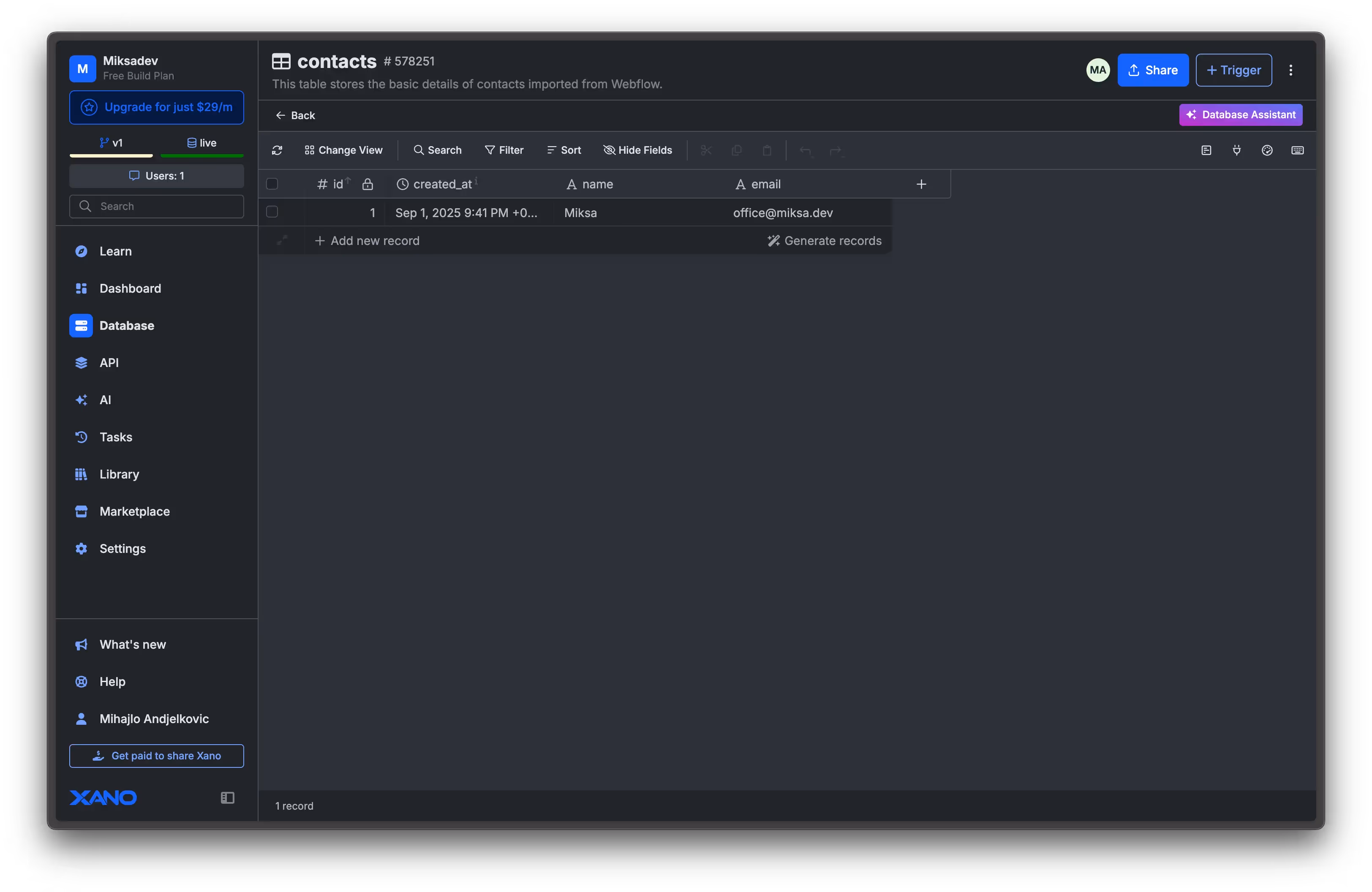 Testing Xano integrations
