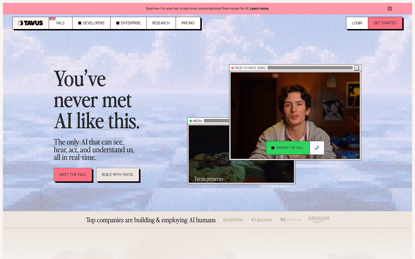 AI Website Example 10: Tavus.ai