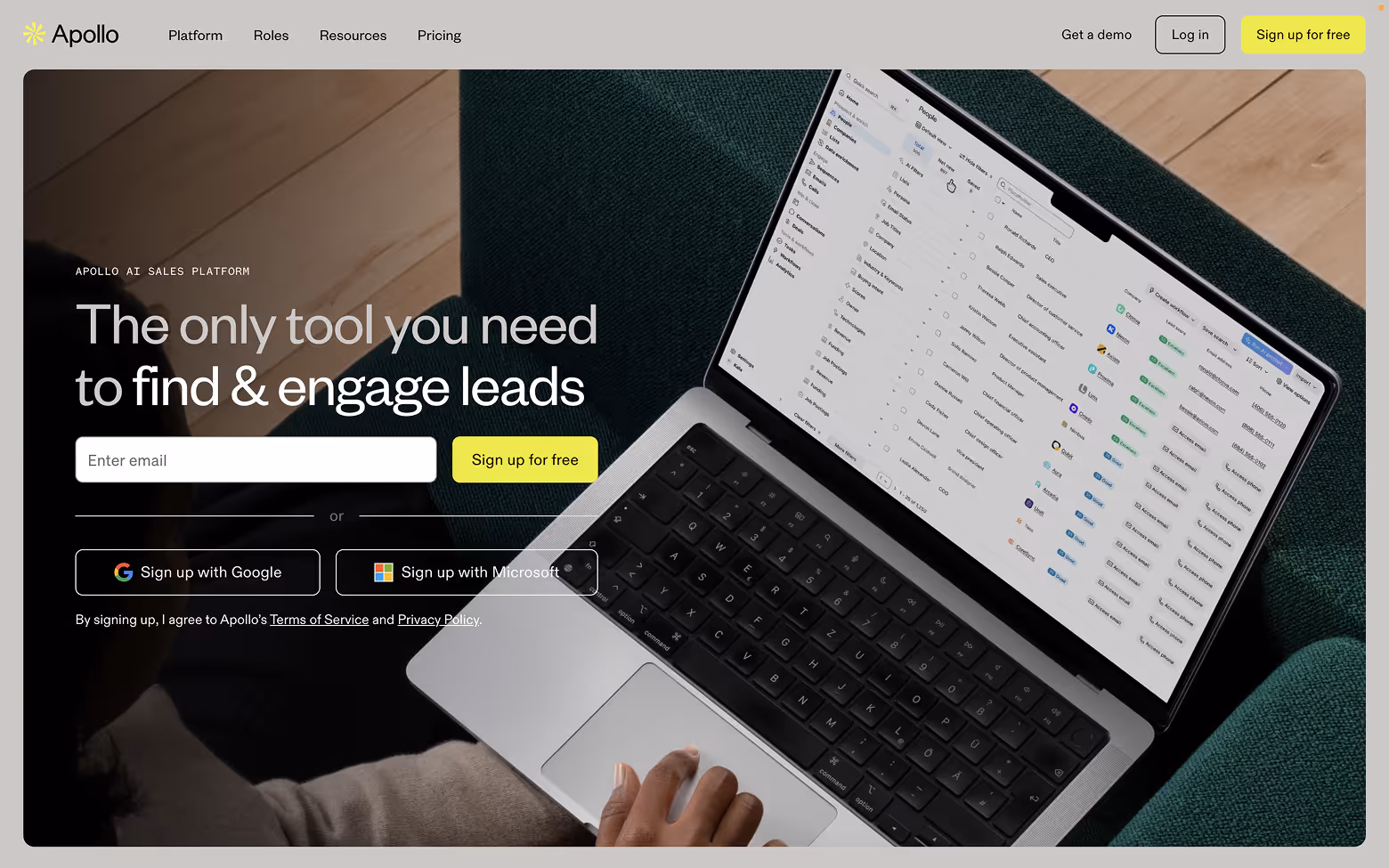 AI Website Example 9: Apollo.io