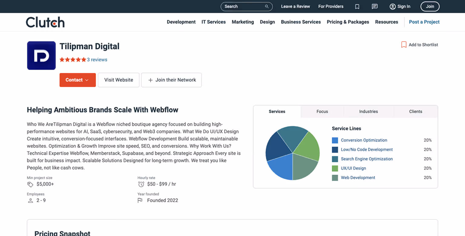 Our Clutch profile optimized for AEO