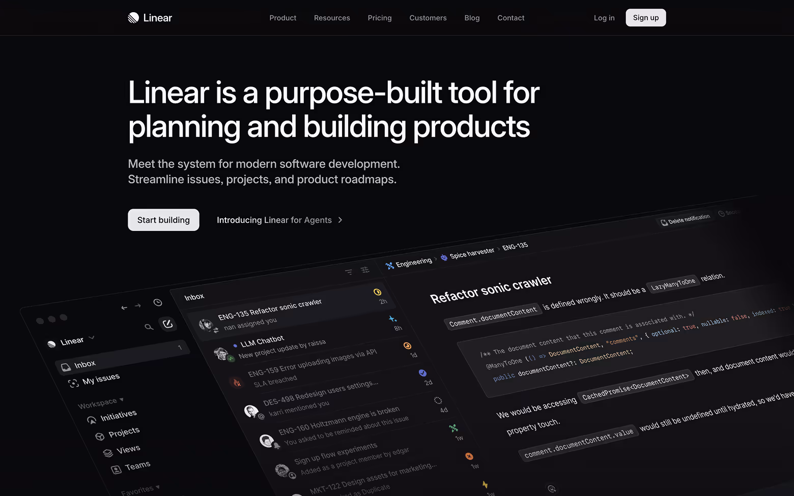 AI Website Example 30: Linear.app