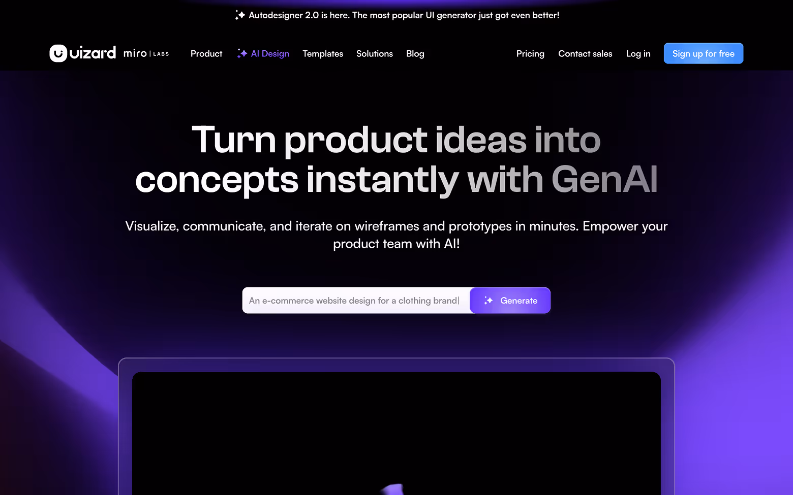 AI Website Example 24: Uizard.io