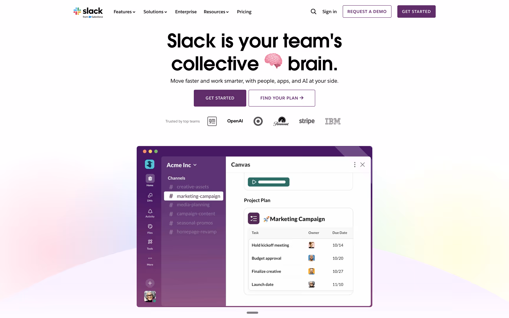 B2B website example #12: Slack