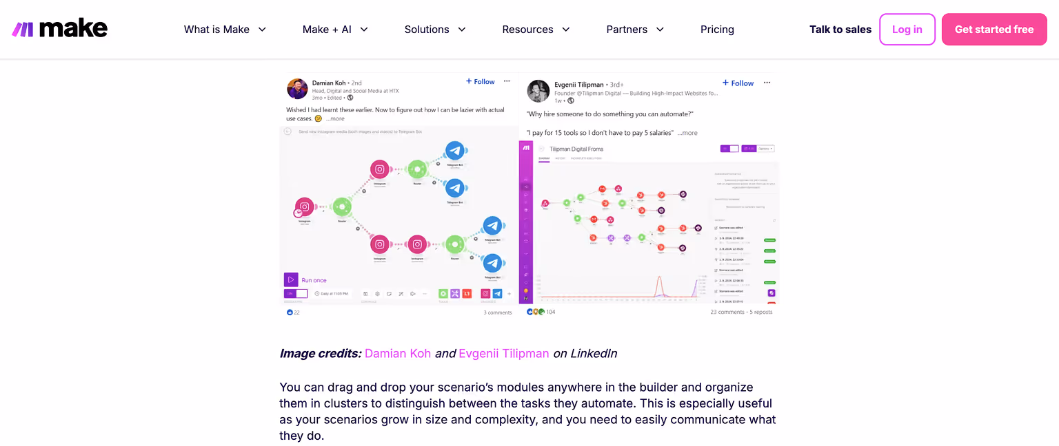 Tilipman Digital's Founder featured in Make.com