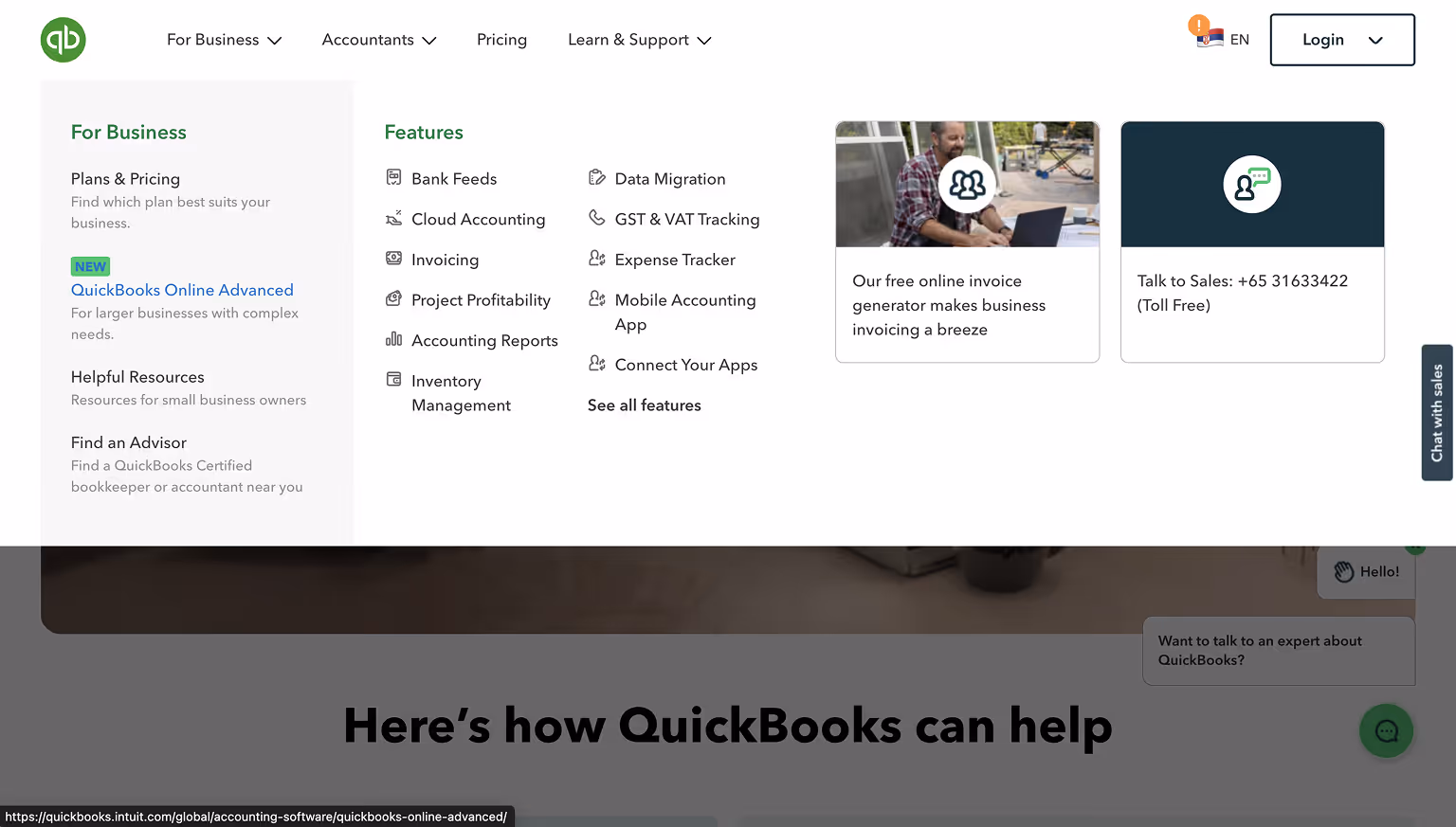 Quickbooks Meganav Menu Example