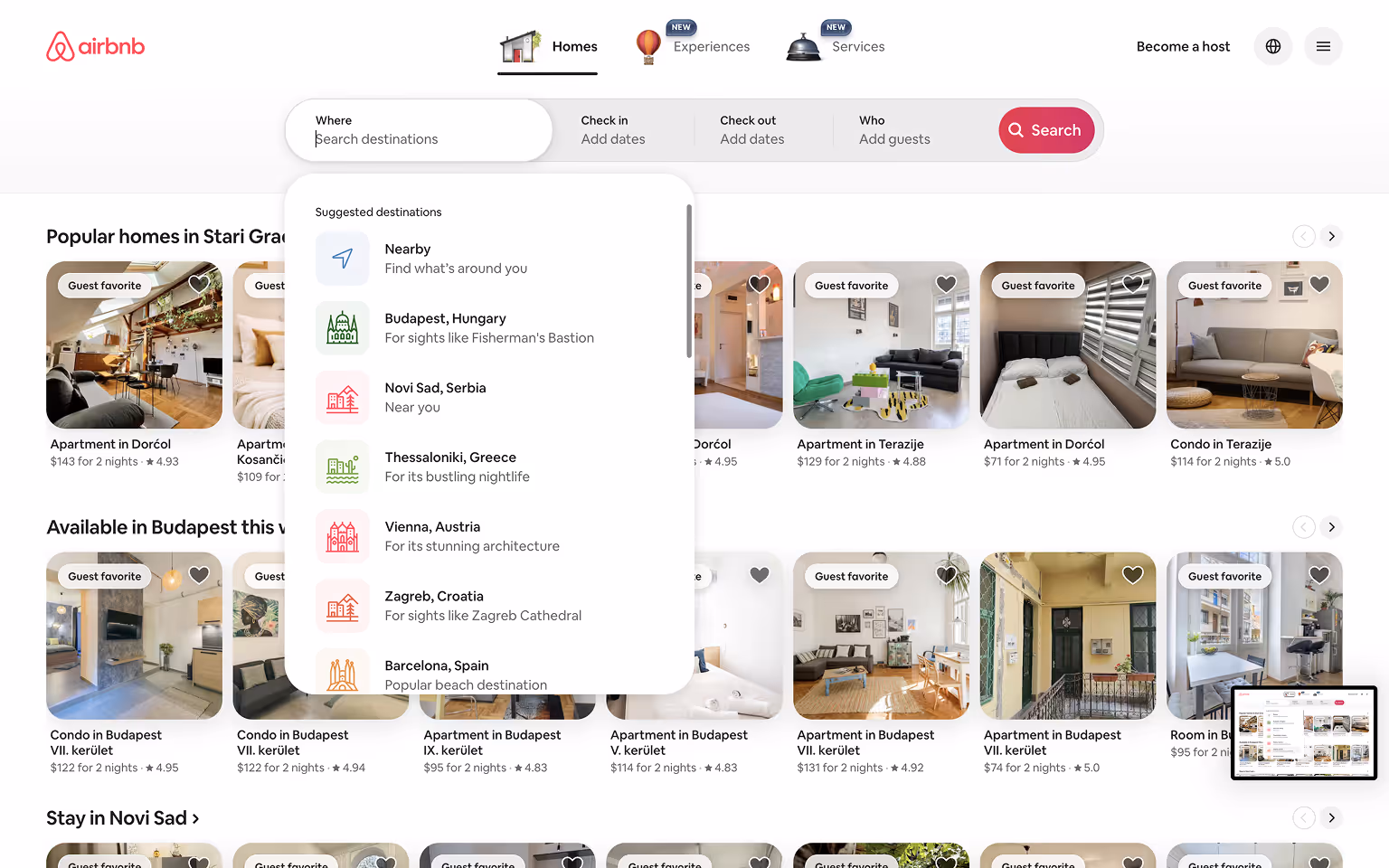 Airbnb Meganav Menu Example