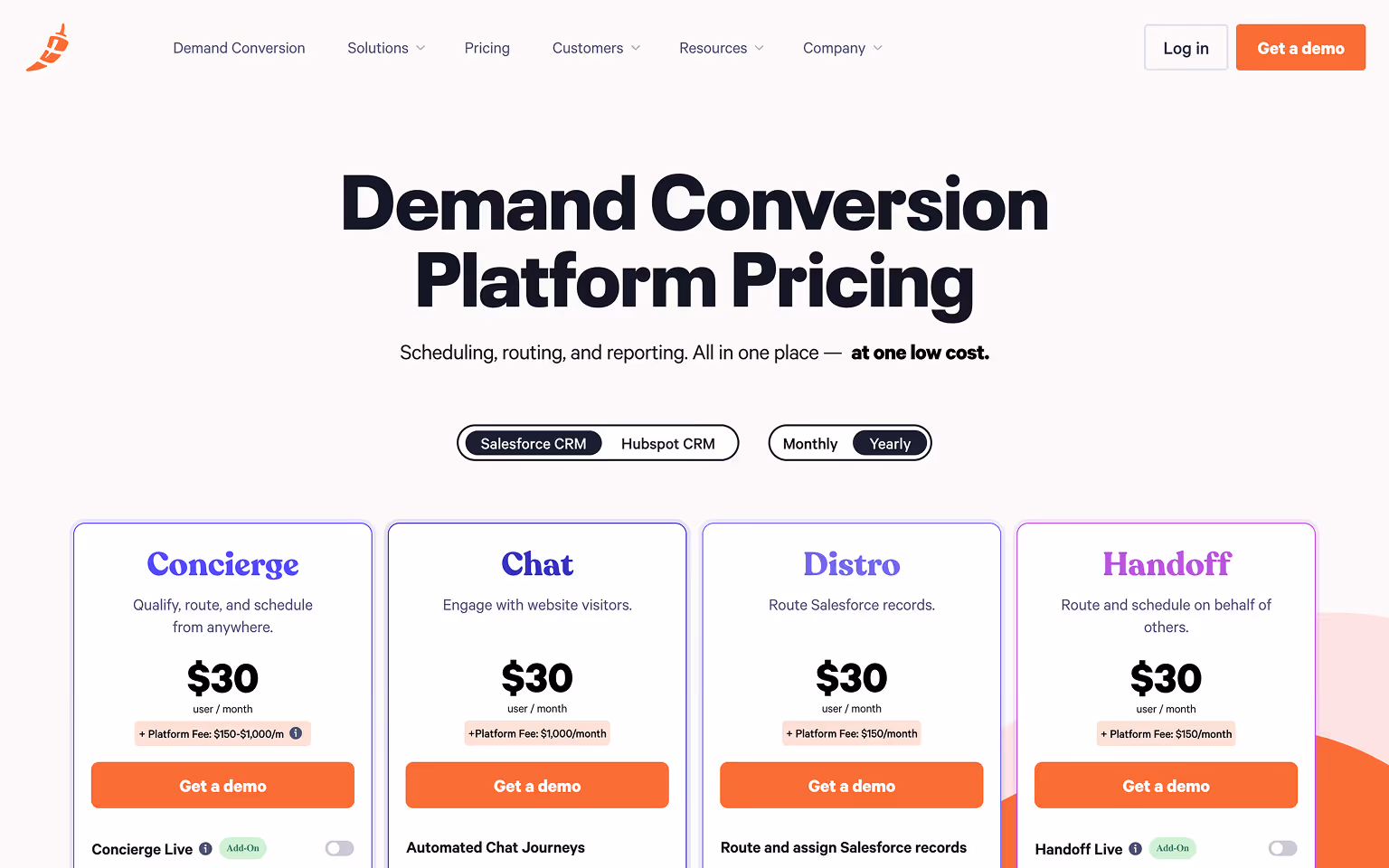 Chili Piper Pricing Page Example
