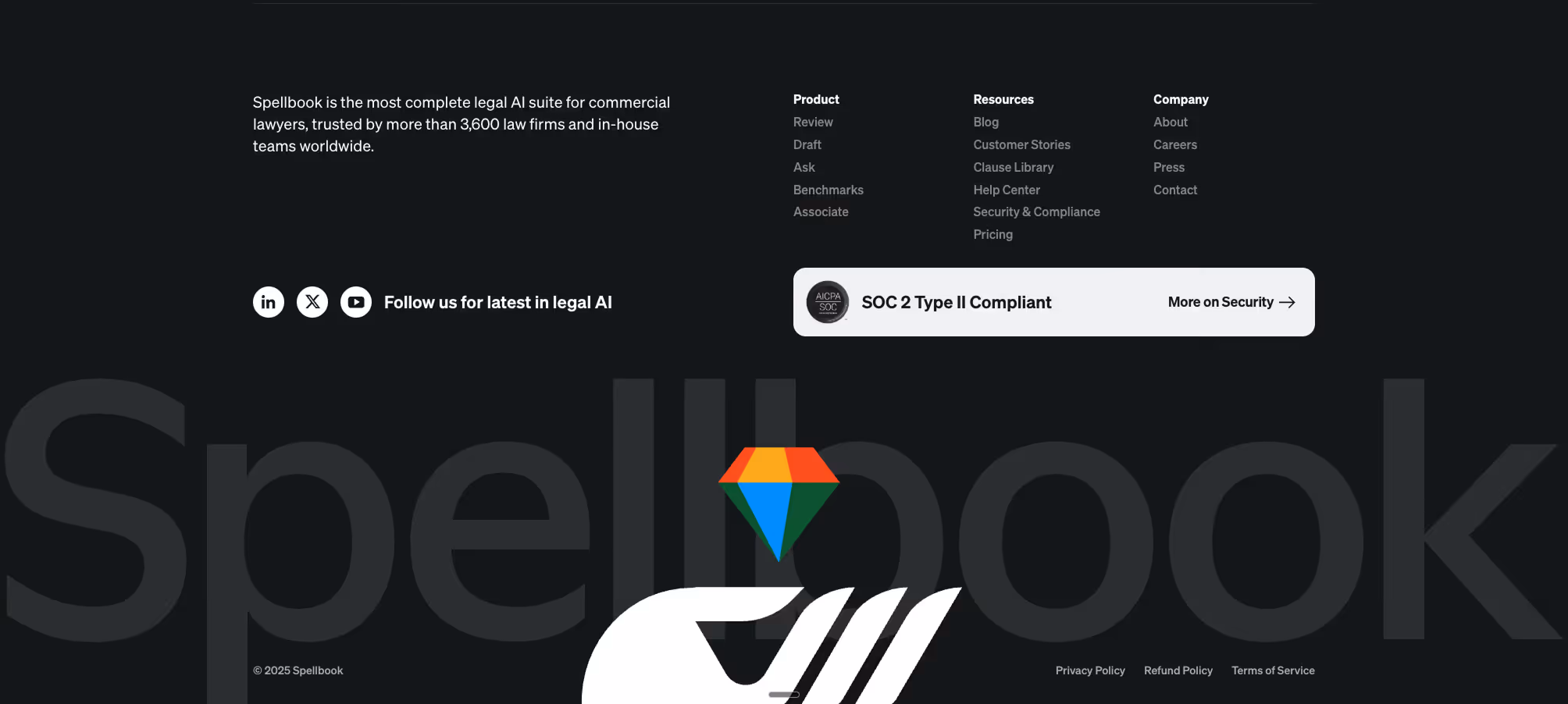 Website footer example #7: Spellbook