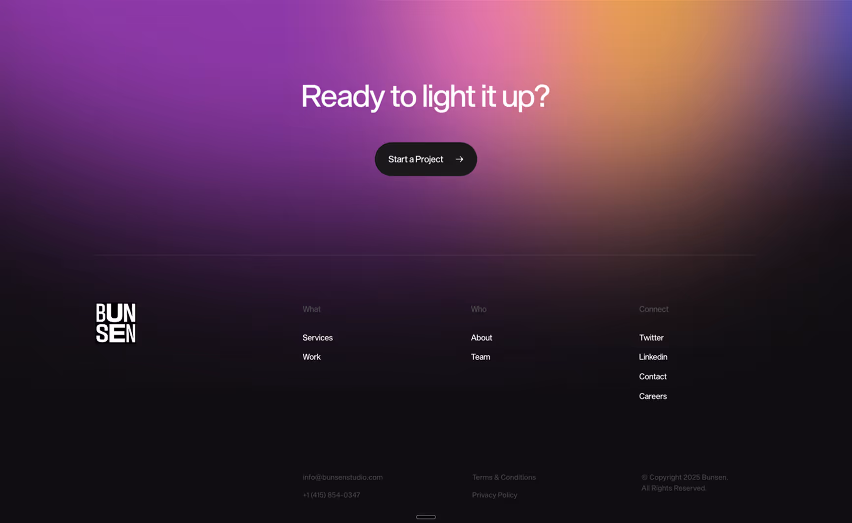 Website footer example #25: Bansen Studio